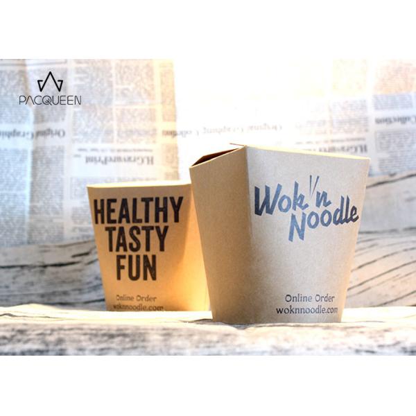 Noodles Cantai Kraft Paper Takeaway Food Containers Food Grade PE / PLA Lining