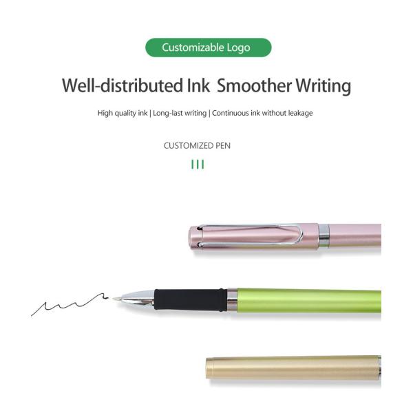 Empresarial Publicidad Pluma Neutral de plástico de 0,5 mm Pluma de firma de colores con logotipo