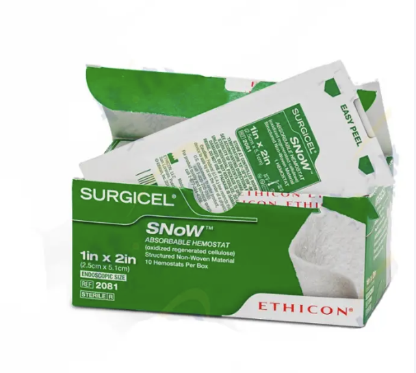 Surgicel SNoWTM Hémostat absorbable - Cellulose régénérée non tissée oxydée