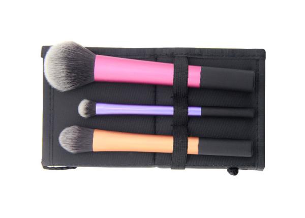 Flat Top Travel Makeup Brush Set / Private Label Makeup Brushes With Portable Pouch