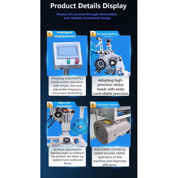 Fully Automatic Dual-Head Phone Film Sticker Machine CH-608 with Easy Tear Labeling for Electronic LCD Screens and Upper/Down Plane Labeling