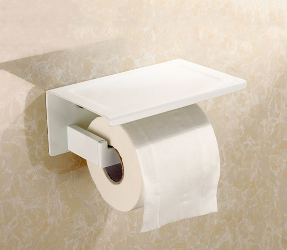 Oersitor Wall-Mounted Toilet Paper Holder Stainless Steel Black Chrome Gold Simple Elegant Bathroom Storage Organizer (Y95)