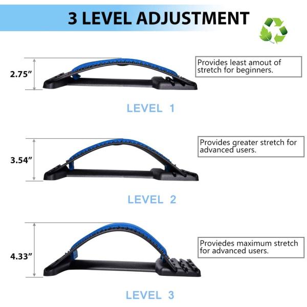 Back Stretcher Lumbar Back Pain Relief Device Multi-Level Back Massager Lumbar Pain Relief for Herniated