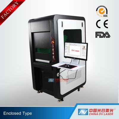 100W Fully Enclosed Fiber Laser Marking Machine for Printing Logos on Stainless Steel Aluminum