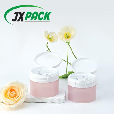JXPACK flip cover makeup remover cream jar plastic empty can custom printing, wholesale supply