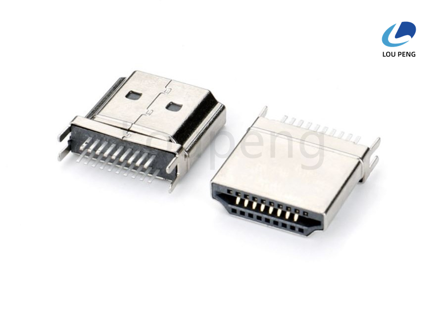 Contact Resistance 30 Milliohms Max High Speed HDMI Cable Connector Suitable for Data Transmission and Durable Connection