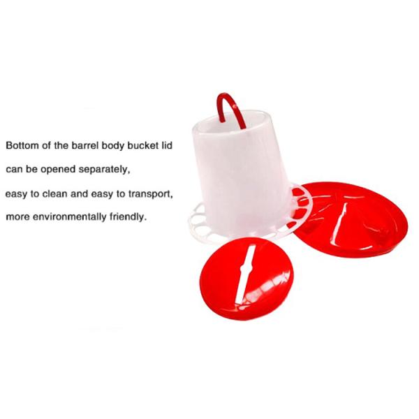 Poultry Pan Bucket 3kg 6kg Plastic Chicken Feeder For Water Drinker