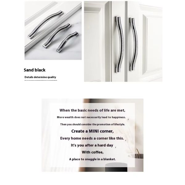 Wholesale Zinc Alloy Furniture Handle Easy Install for Cupboard Closet Drawer & Door-for Bedroom Wardrobes Dressers & Cabinets