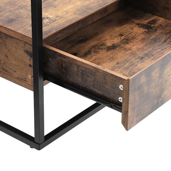 Glass Top Coffee Table With Drawer, Industrial Design Coffee Table, Coffee Table Furniture, LCT31BX