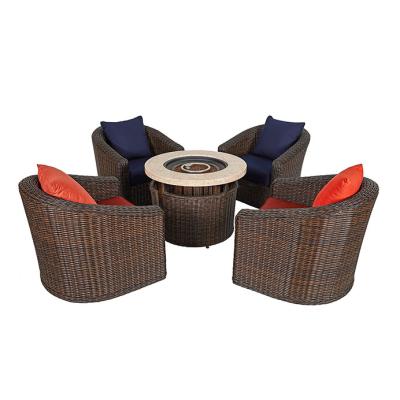 IOS 9001 Rattan Garden Sofa Set Resort Coffee Table