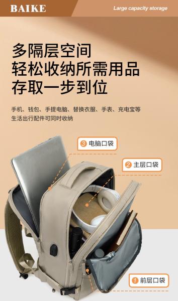 SIMPLE TRAVEL BACKPACK WOMEN'S LARGE CAPACITY LARGE LIGHTWEIGHT MULTI-FUNCTIONAL LUGGAGE BACKPACK SHORT TRIP POOR TRAVEL