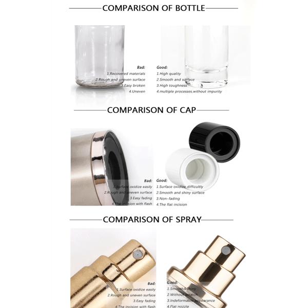 50ml Rectangular Glass Perfume Bottle with Magnetic Gold Cap