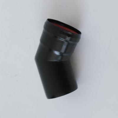 7 Inch Black Single Wall Flue Pellet Stove Chimney 45 Degree Elbow With Locking Band