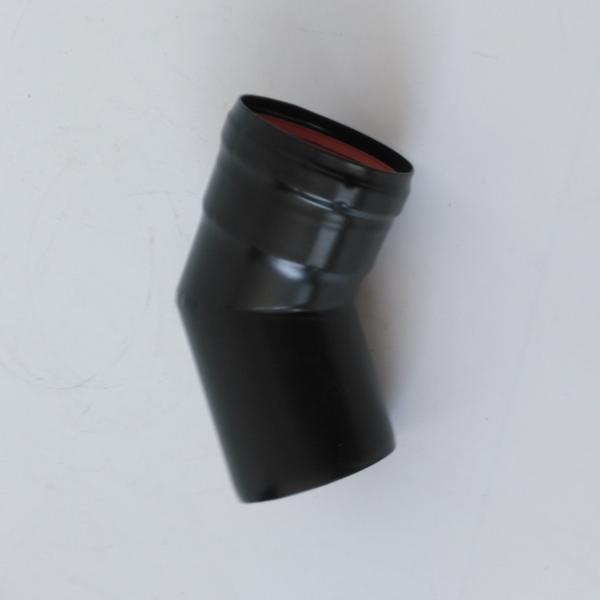 7 Inch Black Single Wall Flue Pellet Stove Chimney 45 Degree Elbow With Locking Band