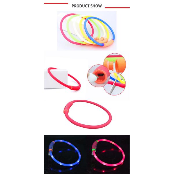 Silicon Waterproof USB Rechargeable Dog Collars That Light Up In The Dark