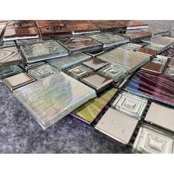 гальванизировать AAA отделки стен плитки мозаики металла 17kg/Ctn 300X300mm стеклянный внутренний