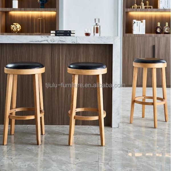 Specific Bar Chair Newest Design Wood Modern Upholstered Round High Chairs for Classical Design
