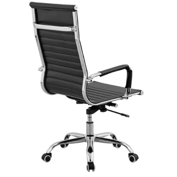 Chaise de bureau en cuir Pu, chaise de bureau à dos élevé, chaise en cuir réglable.