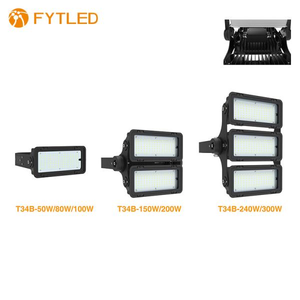 300W High Mast Flood Light Adjustable Module Tempered Glass Cover 39000lm