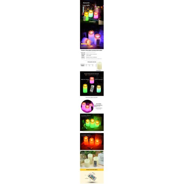 Pink Customize Rgb Color Changing Light Rechargeable Tall Led Flameless Flickering Flame Wax Smokeless Candles Remote Control