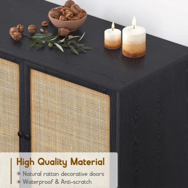 Decorative MDF Slat Wood Cabinet Sideboard Kitchen Apartment