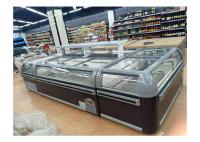 Caixa de descongelamento automática frigorífico de vidro curva porta deslizante ilha congelador
