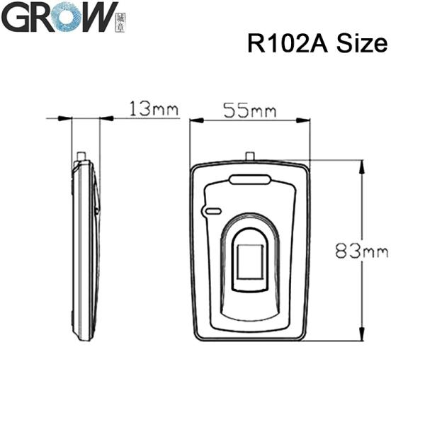 GROW R102A Капацитивный считыватель отпечатков пальцев USB с DC5V 208*288 пикселей 1500 Капацитет Для Windows Android Access Control
