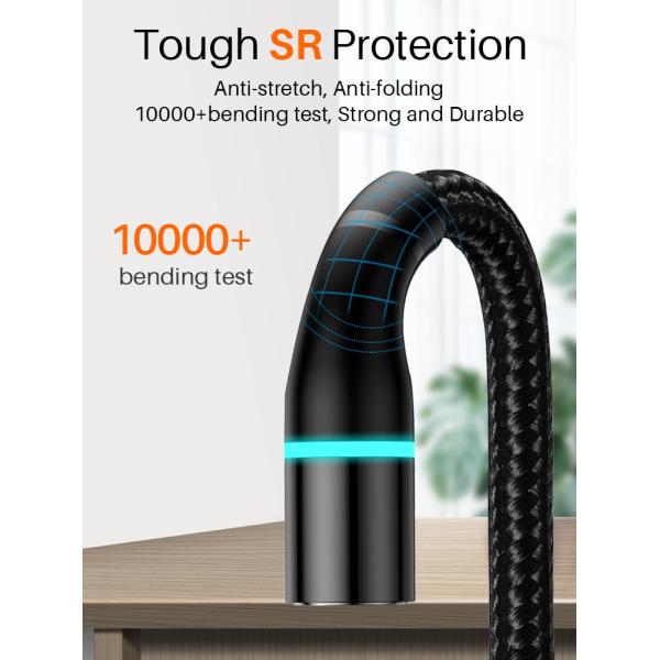 8000 Times 5A Magnetic USB Fast Charging Cable Nylon Braided Line