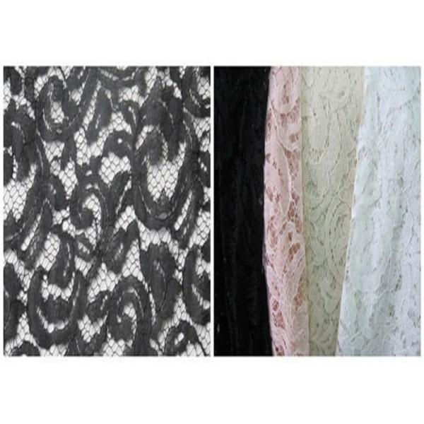 Nylon Cotton Corded Lace Fabric Red / Brown Shrink-Resistant OEM ODM CY-LW0679