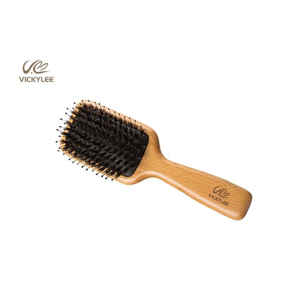 Boar Bristle Wooden Handle 9.28 Inch Paddle Brush