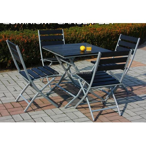 Economical Furniture Wood Top Aluminium Bistro