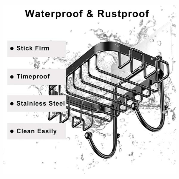 No Drilling Durable Stainless Steel Soap Dish Holder for Bathroom and Kitchen