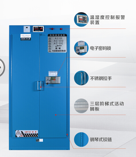 Antirust Chemical Storage Cupboard , Hand Type Flammable Material Storage Cabinet