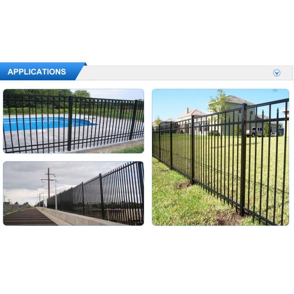 ISO Black H1.8m Decorative Wrought Iron Fence Panels For Commercial
