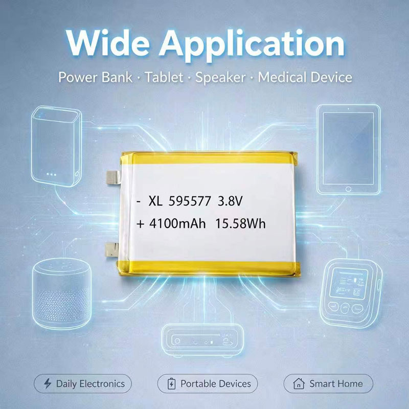 Grade a  595577 Li-po Battery 3.8V 4100mAh  Rechargeable Lithium Cell for Smart Wearable Devices