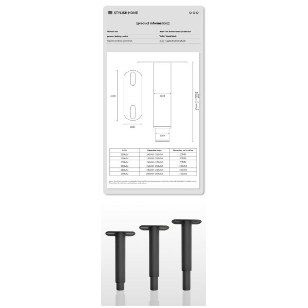 Modern Heavy Duty Adjustable Height Center Support Foot Bed Frame Furniture Hardware Bed Legs