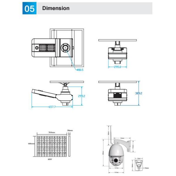 4G WIFI Integrated Solar Street Light With Camera Mono Crystalline Silicon Material