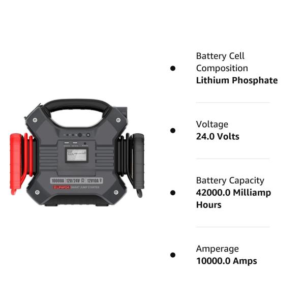 12V 24V Industrial Heavy Duty Jump Starters 10000Amp Lithium Battery