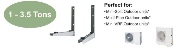 Cold Rolled Steel AC Unit Repair Parts Folding Wall Mounting Bracket 1.8mm