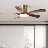 42/52 pouces 3/5 lames droites feuilles de bois ventilateur de plafond télécommande
