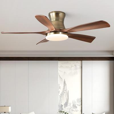42/52 pouces 3/5 lames droites feuilles de bois ventilateur de plafond télécommande
