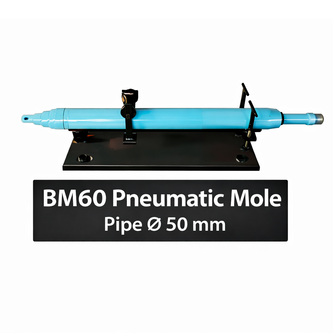 BM60 Pneumatic Impact Mole for 50 mm Pipe Diameter with 2.2-3.3 Hz Impact Frequency and 0.4-0.8 MPa Air Pressure