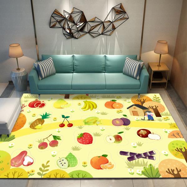 MOQ ONE Piece Printing outdoor kids Area play rug cheaper price polyester Bedroom Mat Rug