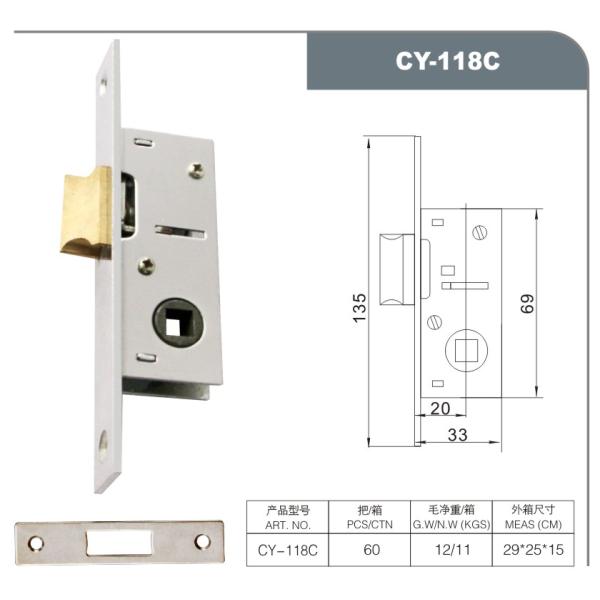 Fermeture de porte anti-vol en aluminium de 35 mm Fermeture de porte d'entrée en aluminium montée sur la surface Fermeture de porte coulissante