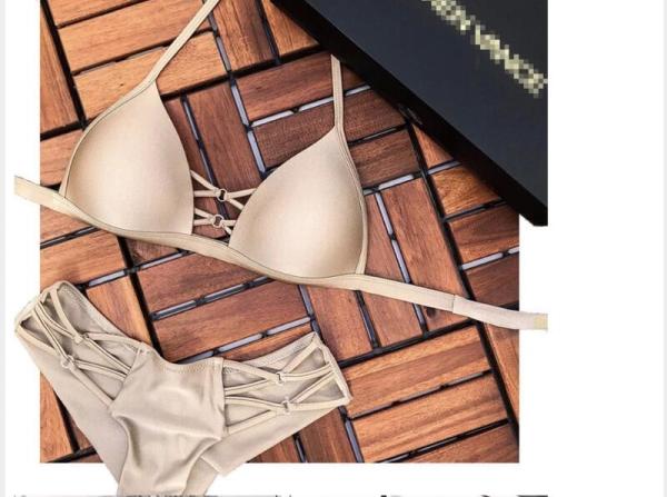 Womail Sexy Beach Bikini Set Mid Waisted Women Solid Color Sport Split Swimwear