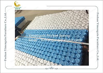 Mattress Pocket Spring Unit With White / Blue Colour Non Woven Fabric Cover