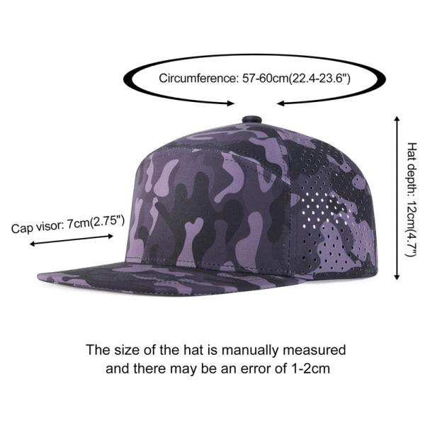 Customized Snapback Hat Adjustable Performance Laser Cut Hole Perforated Snapback Cap