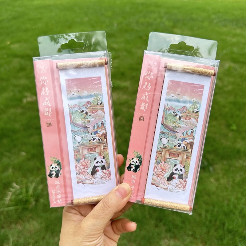 Decorative Scroll Magnet With Traditional Chinese Style Illustration