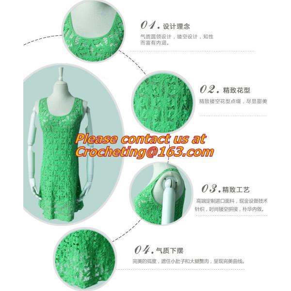 Casual Fashion, Vintage O-Neck, Sleeveless, Women Long Crochet, Chiffion Blouse Plus Size