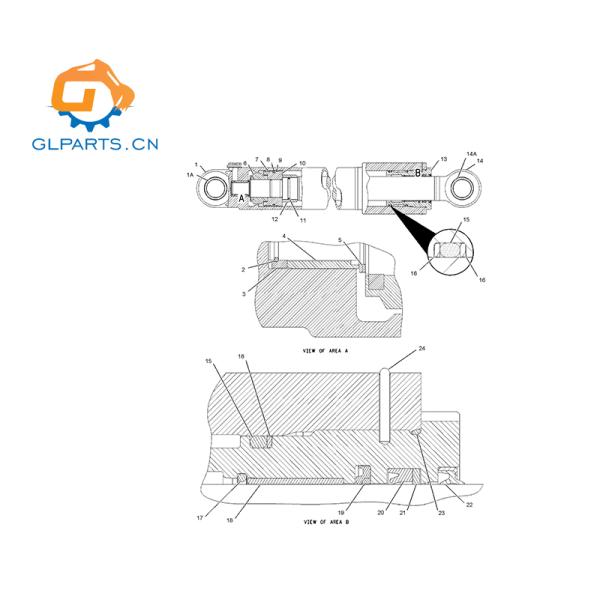 2042718 2357913 2358271 Cylindre à bras hydraulique pour le CAT E307C E308C